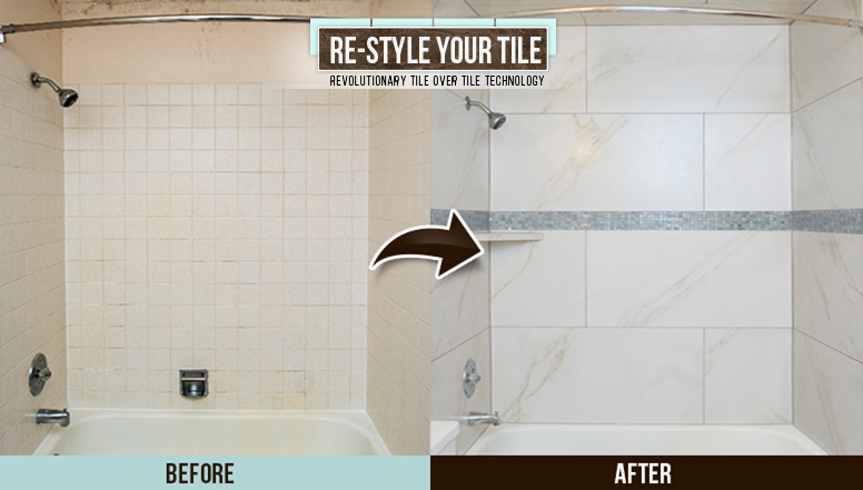 Re-Style Your Tile Transformed This Bathroom in Chicago, Illinois Before and After Picture of a Bathroom Transformation in Chicago Il