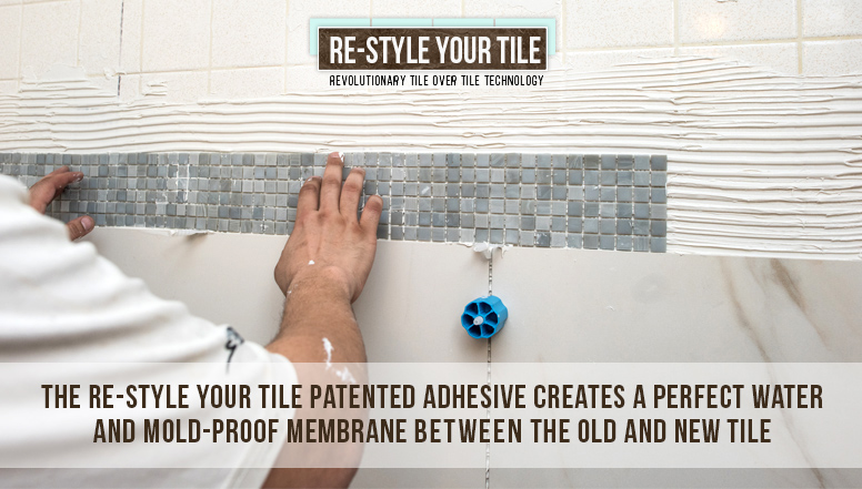 Re-Style Your Tile Transformed This Bathroom in Chicago, Illinois Installation of Thin Tile Over the Old Tiles on the Shower Walls